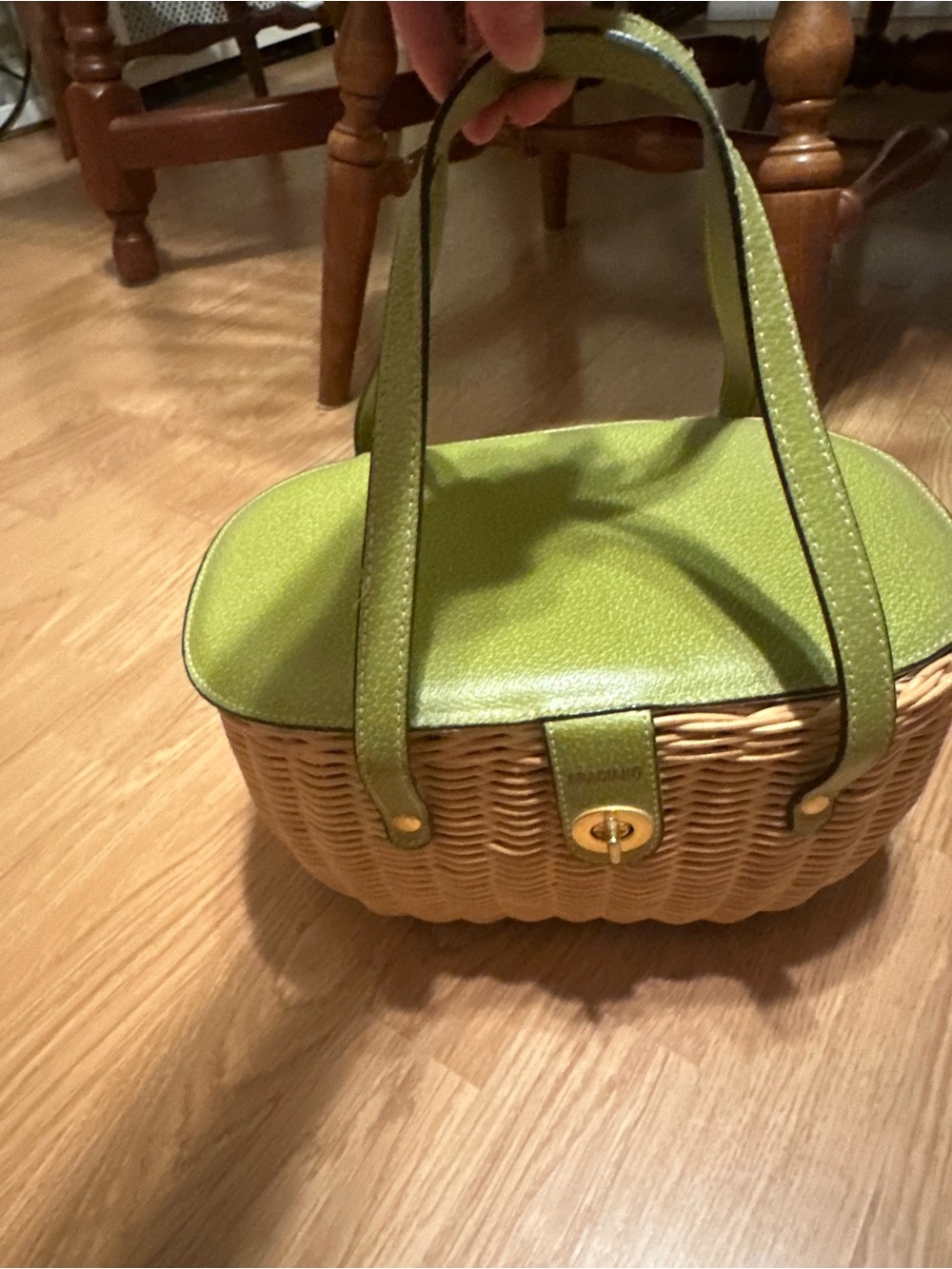 Braciano Vintage Bamboo Woven Basket Purse